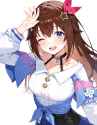 61409-tokino sora, brown hair, blue eyes, long hair, one eye closed, o s-3950420125