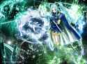 Konachan.com - 2120 blue_eyes blue_hair boots cape gloves long_hair magic ophelia_buckingham staff taka_tony tempest twintails watermark witch