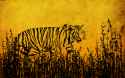 nature - vector - bamboo tiger silkscreen