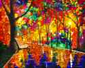 Colorful Night Recreation of Leonid Afremov&#039;s Painting