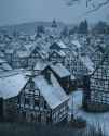 german snowy town