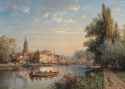 charles_euphrasie_kuwasseg_-_a_village_by_the_river_normandie__1874
