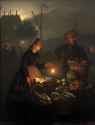 Petrus van Schendel - Vegetable Stall by Candlelight