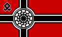 Flag of a Fictional Third Reich Featuring a Black Sun and Rune