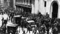 Crowds gather on Wall Street on the day of the market crash September 4, 1929