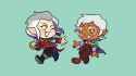 toh - eda &amp; raine post teal chibi simple 2560x1440
