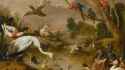 Adriaen_van_Utrecht_-_Birds,_including_ducks,_parrots_and_a_heron,_in_an_extensive_landscape