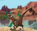 velociraptor_baby_mobbed_by_pretty_butterflies_by_psithyrus_d7f95eg-fullview
