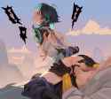 xiao, zhongli (genshin_impact) drawn by lji_321 - 52a6427faf6d22802ab0596e008ae056